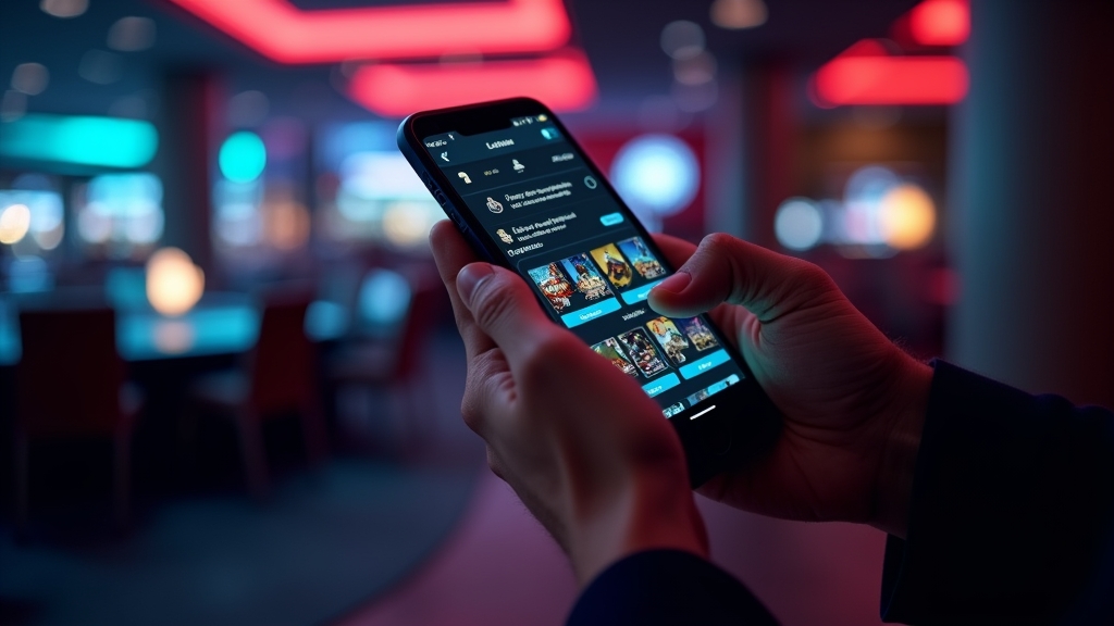 Interface mobile de casino avec accès rapide aux fonctionnalités essentielles