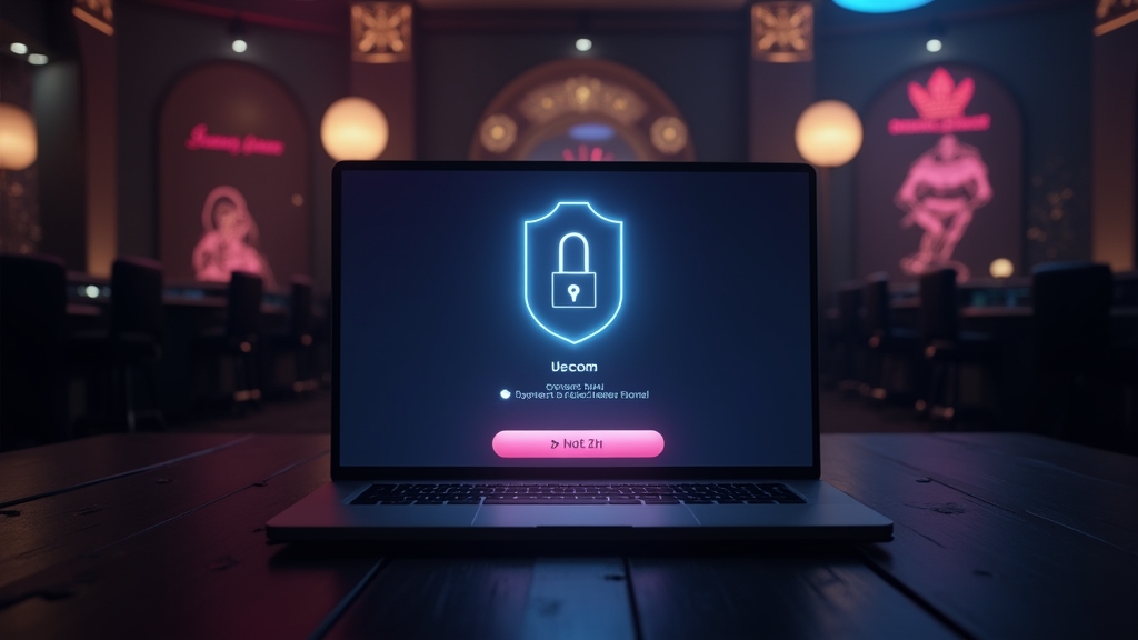 Écran de connexion Bigclash dans un décor de casino sombre