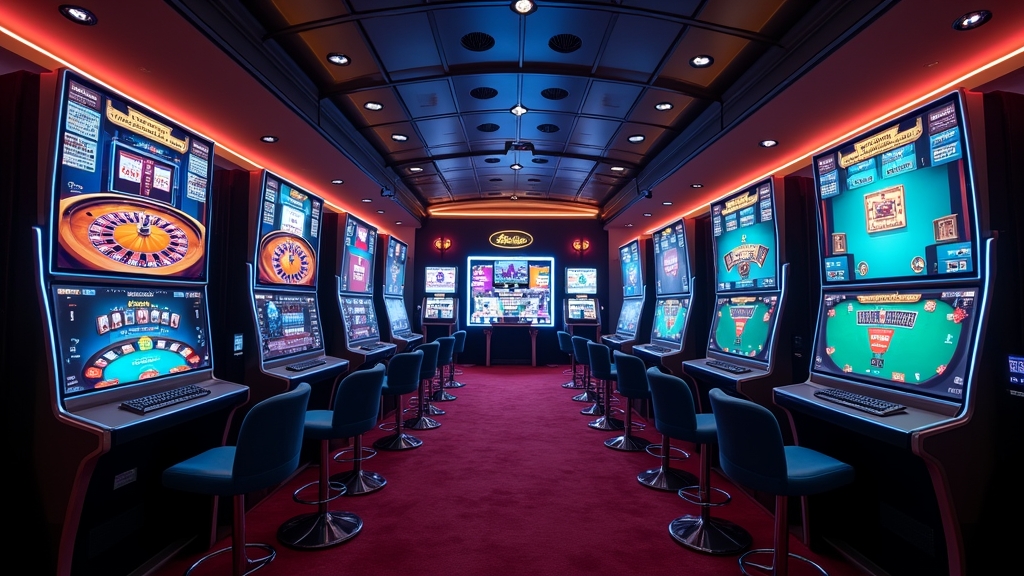 Lobby de casino en direct montrant plusieurs variantes de tables